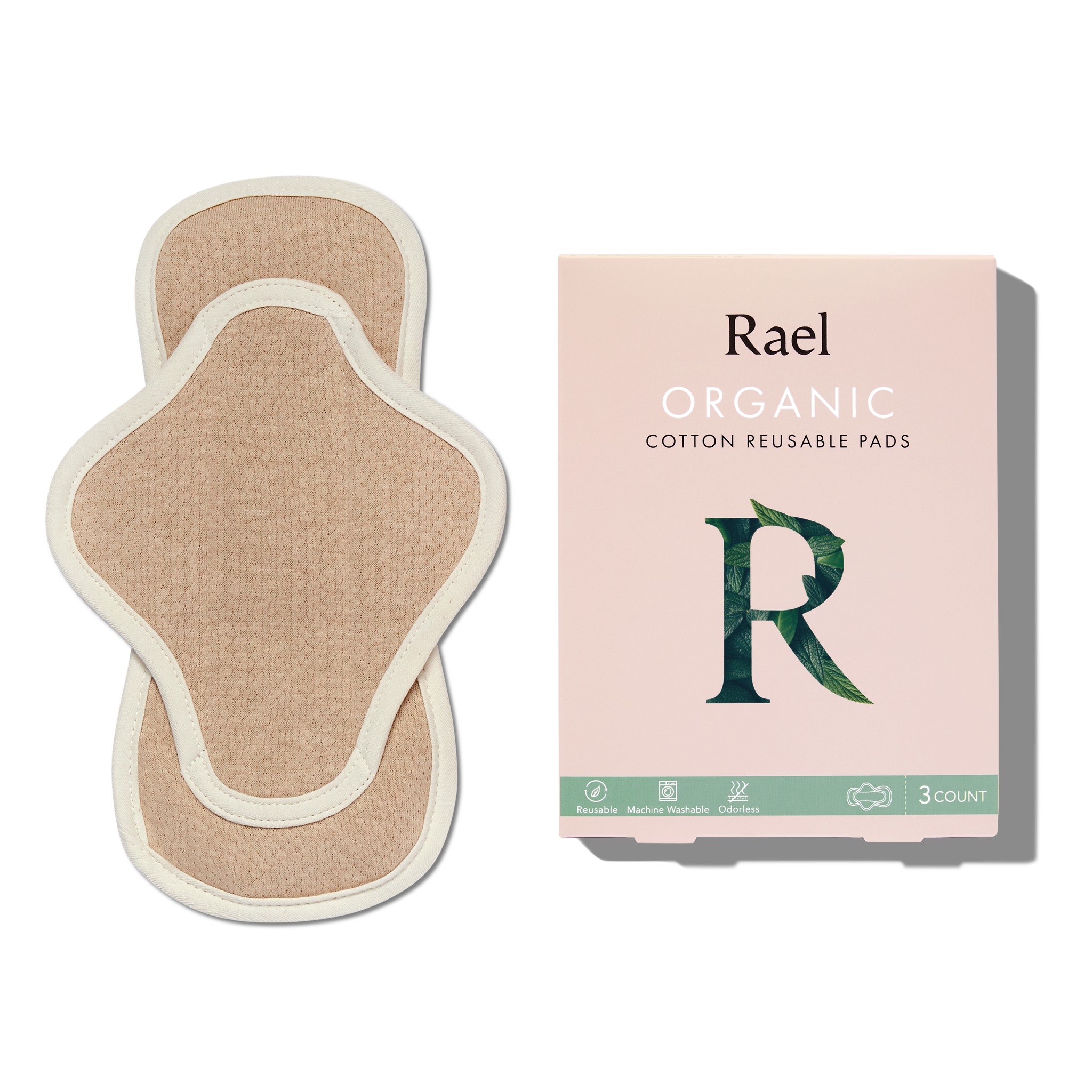 Organic Cotton Reusable Menstrual Pads - 3 Count E1