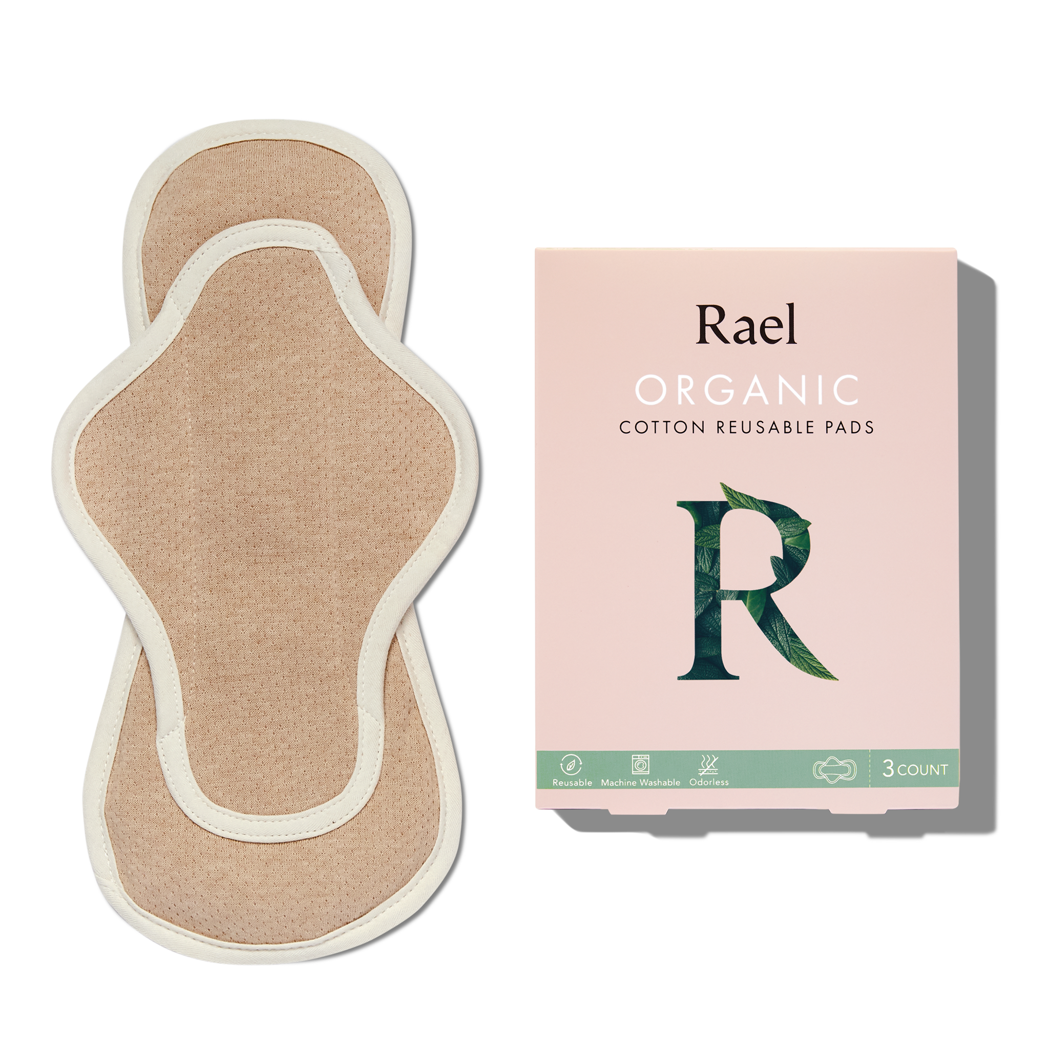 Organic Cotton Reusable Menstrual Pads - 3 Count E1