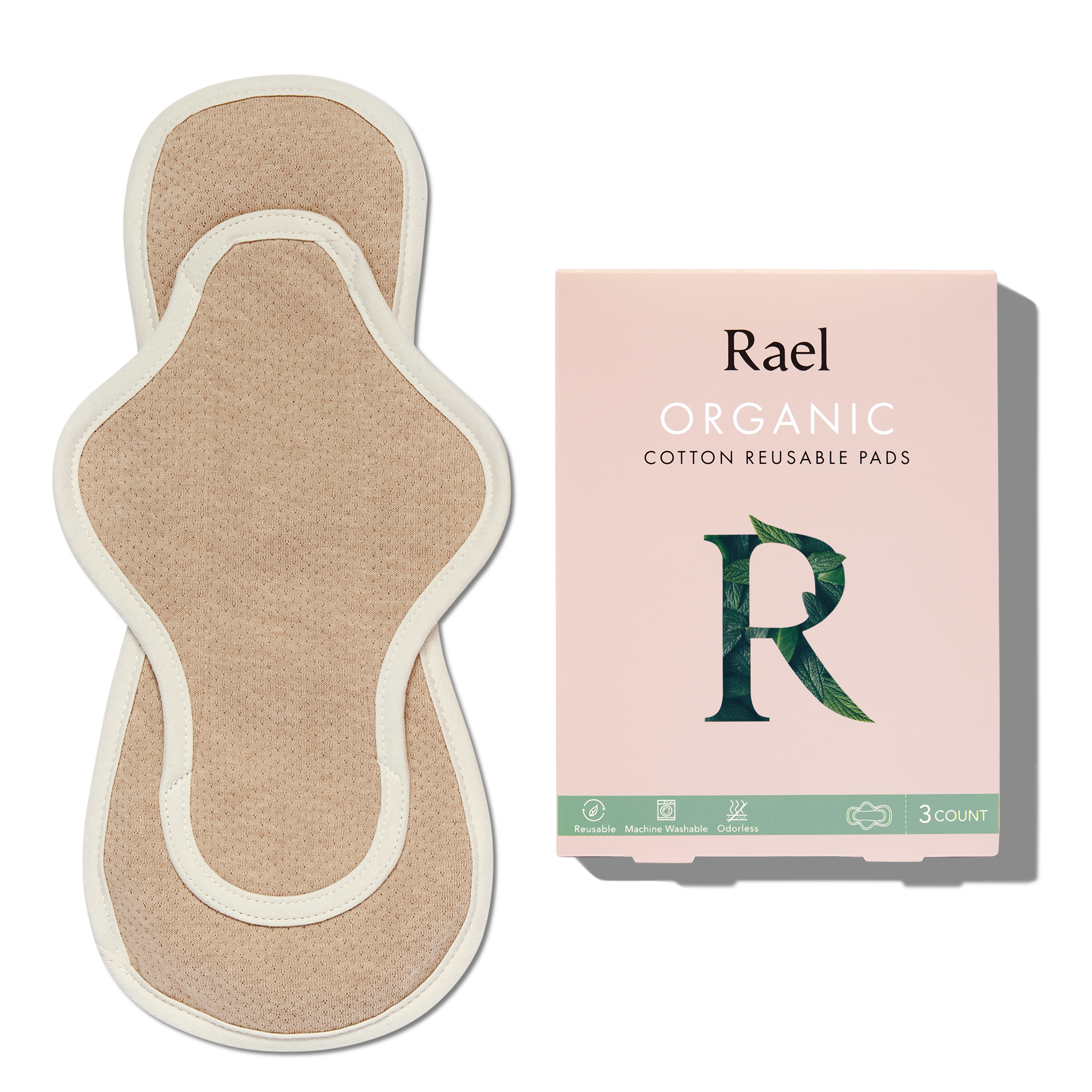 Organic Cotton Reusable Menstrual Pads - 3 Count E1