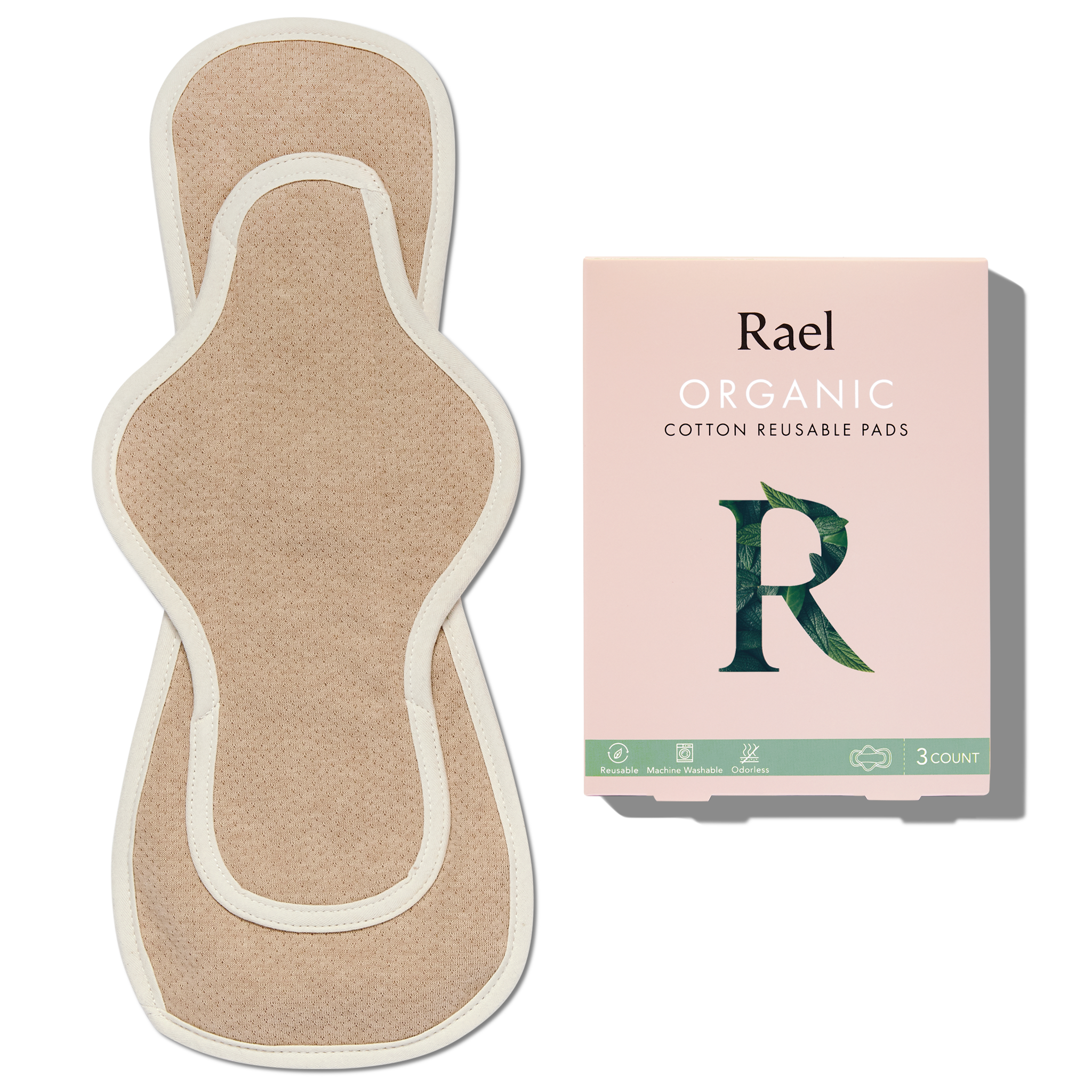 Organic Cotton Reusable Menstrual Pads - 3 Count E1