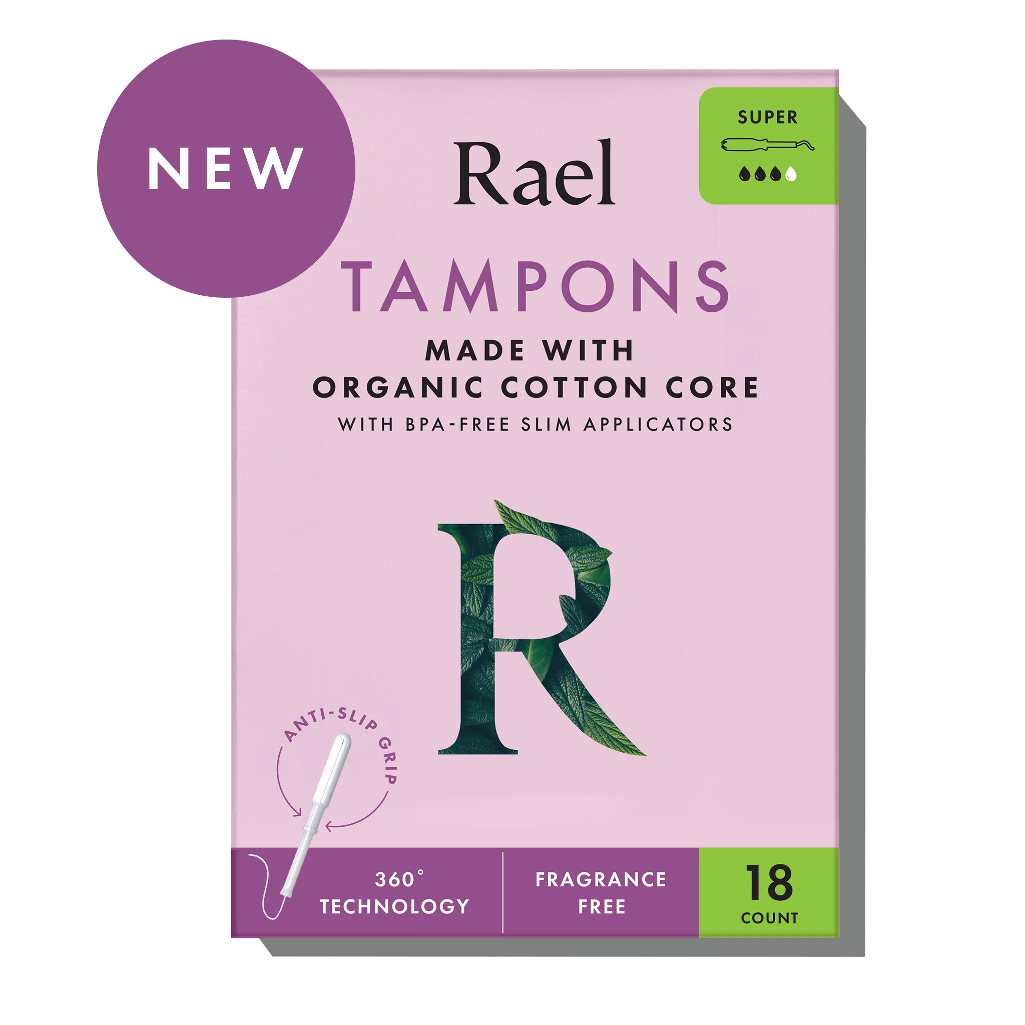Super Slim Applicator Tampons Made With Organic Cotton N8