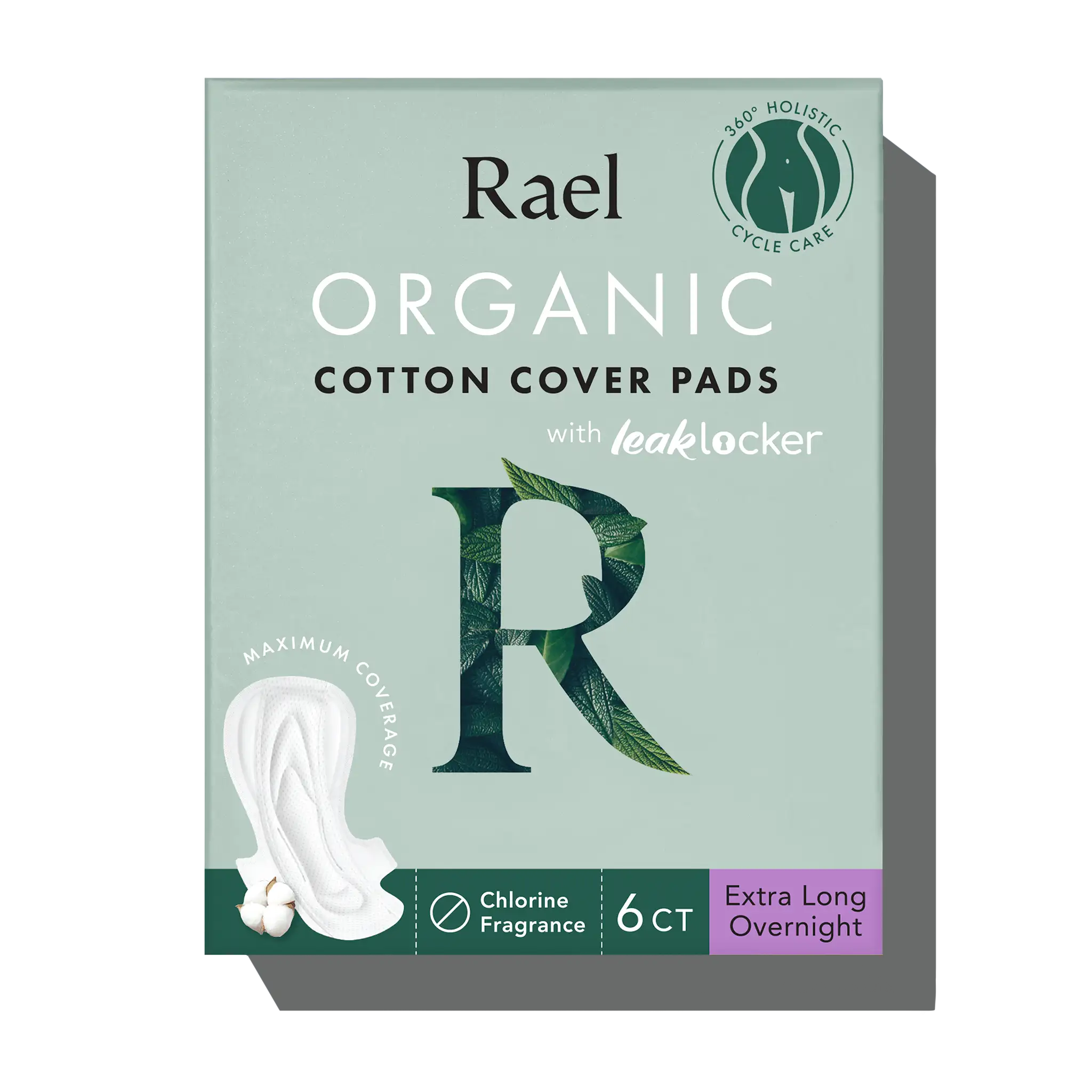 Extra Long Overnight Organic Cotton Cover Pads With Wings I6