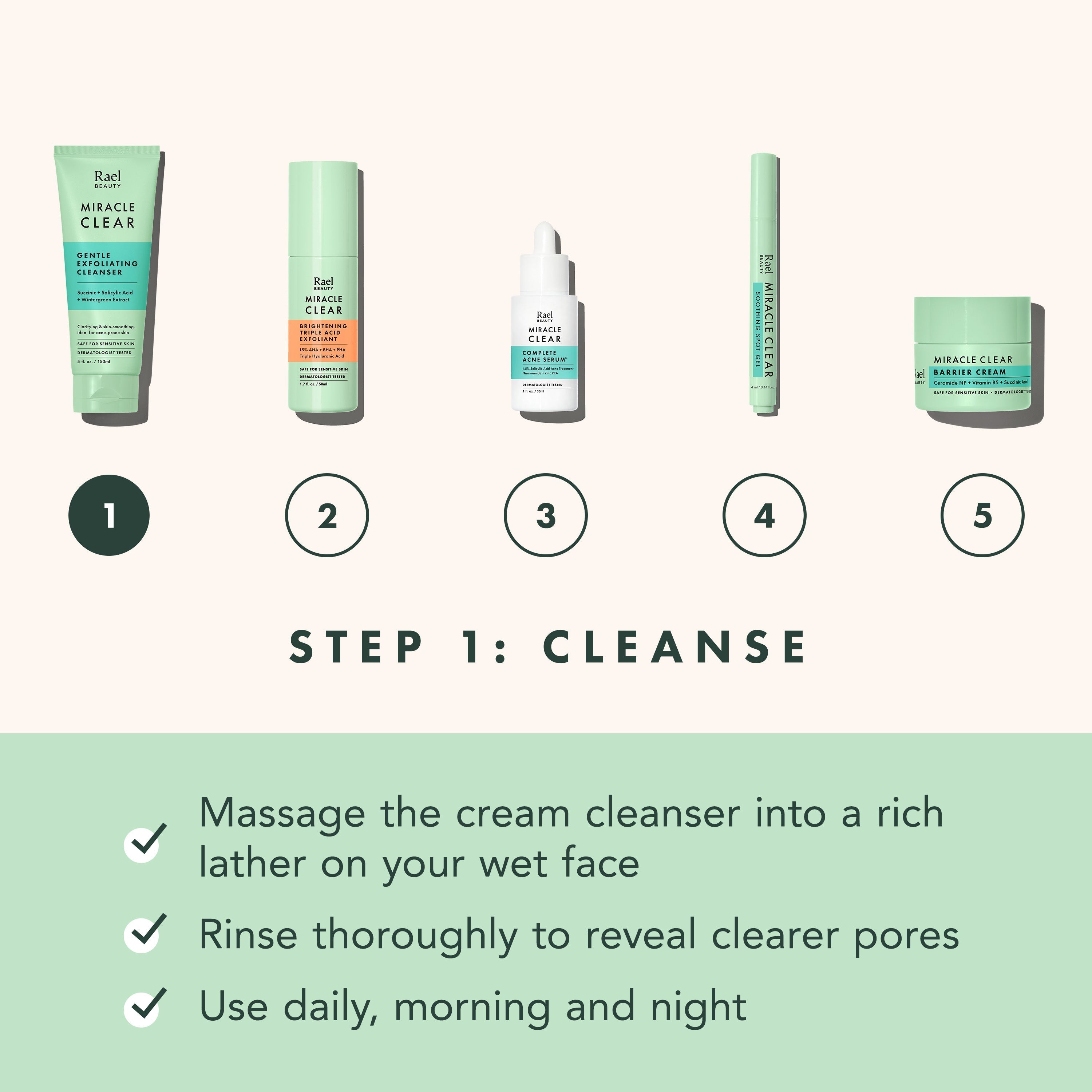 Miracle Clear Gentle Exfoliating Cleanser J5