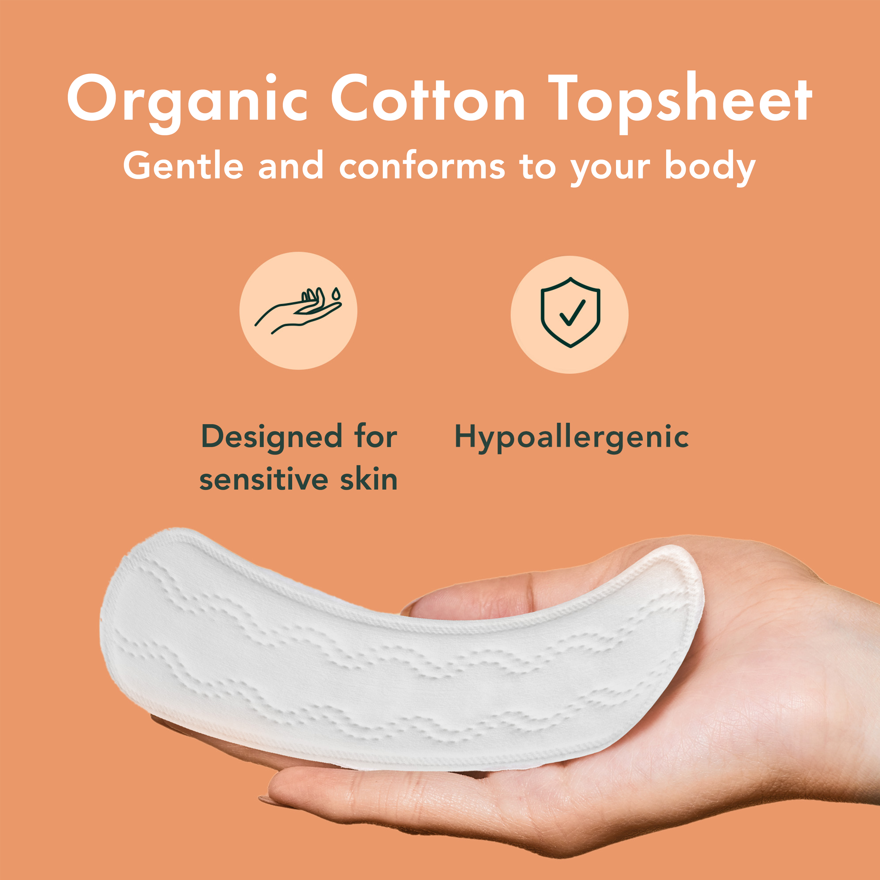 Long Unscented Panty Liners Made With Organic Cotton J1