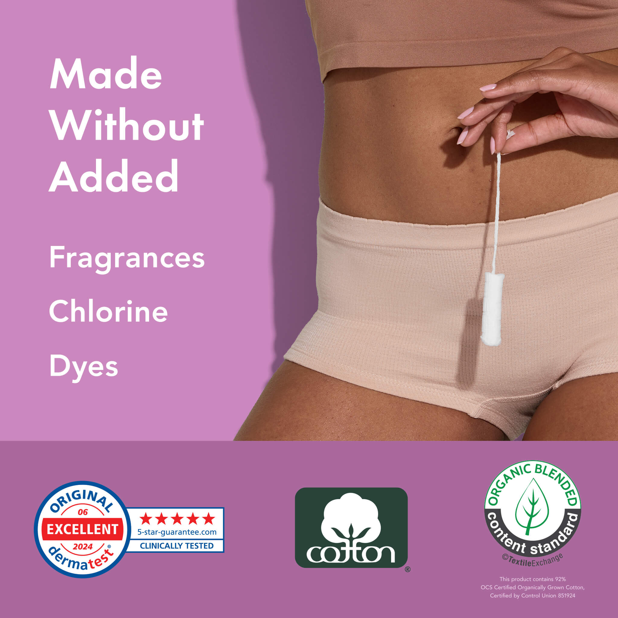 Super Slim Applicator Tampons Made With Organic Cotton N8